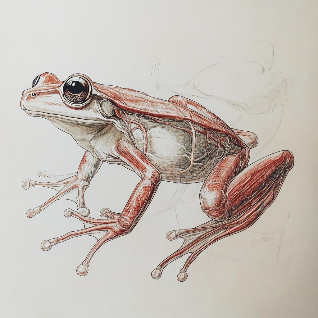 Diagram of frog anatomy