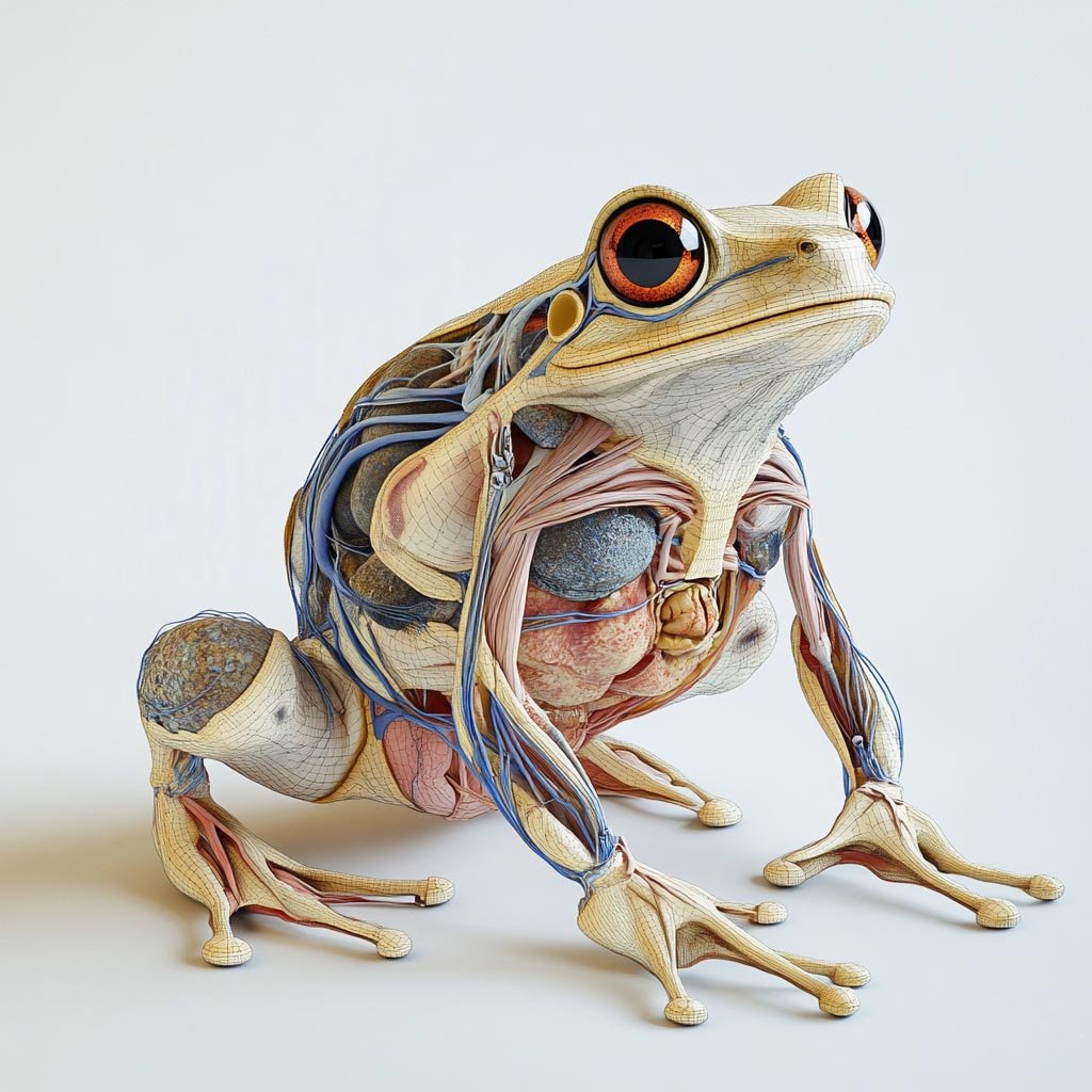 Diagram showing genetic modification in frogs