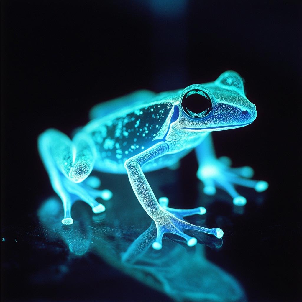 Genetically modified glowing frog