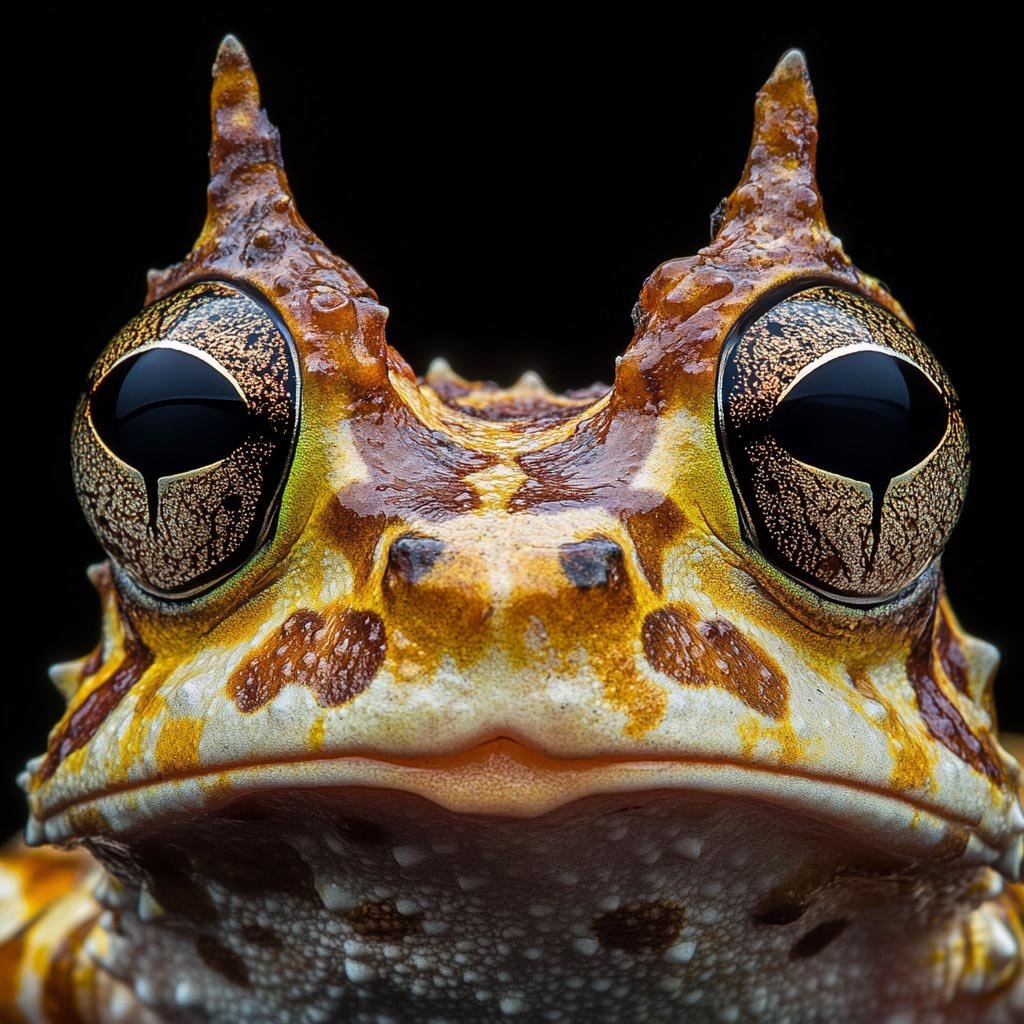 Horned frog with wide mouth