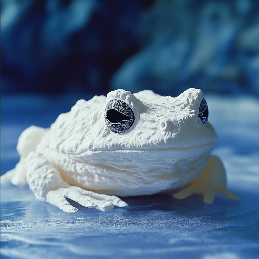 Frog with frost-like patterns