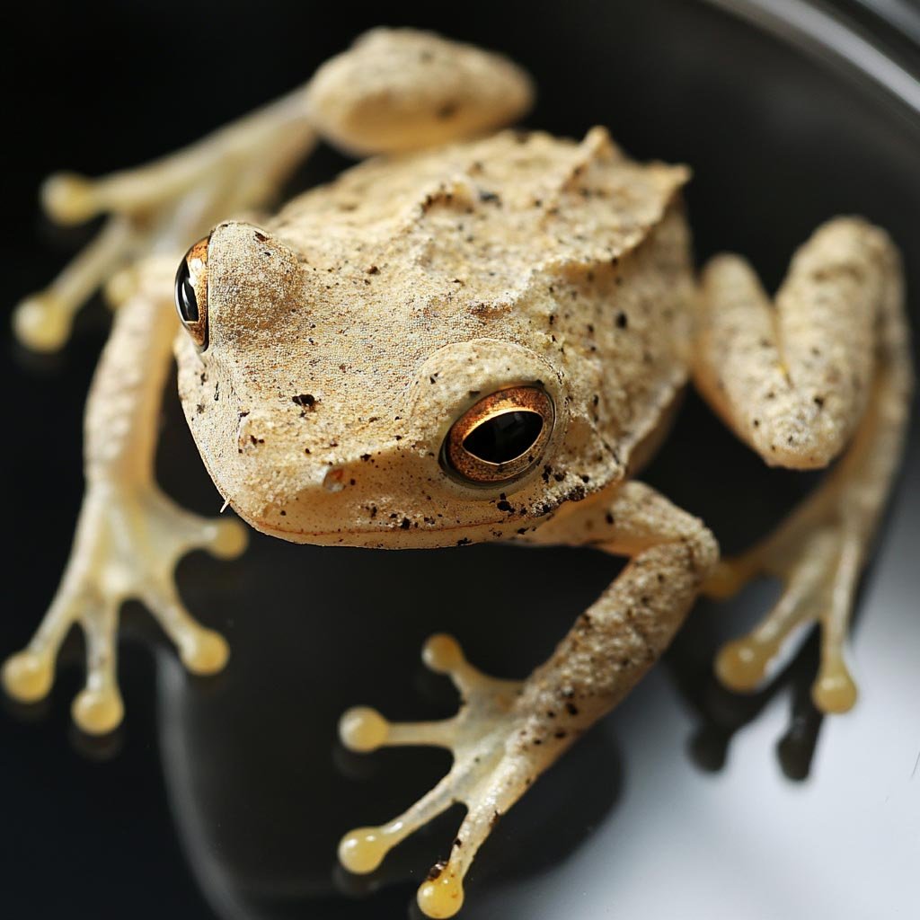 Camouflaged rock frog