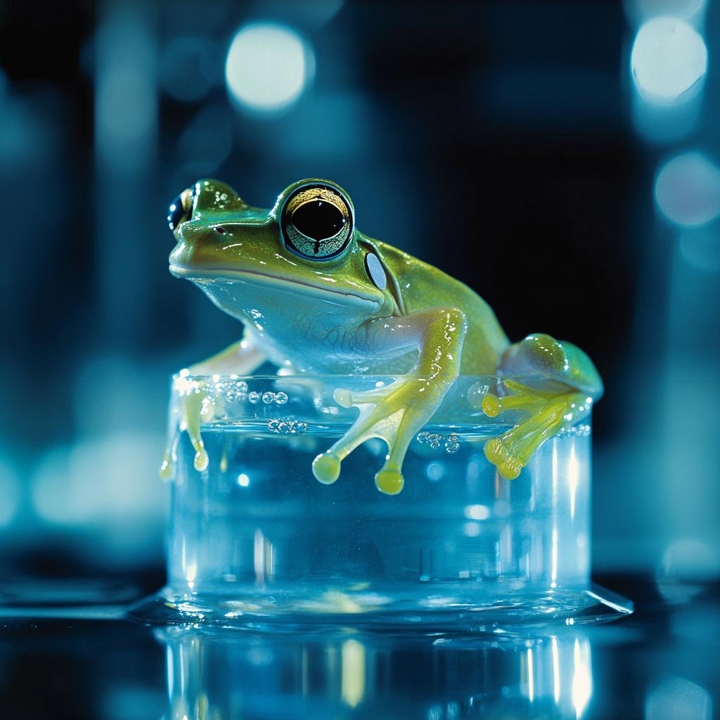 Frog with extra shiny skin